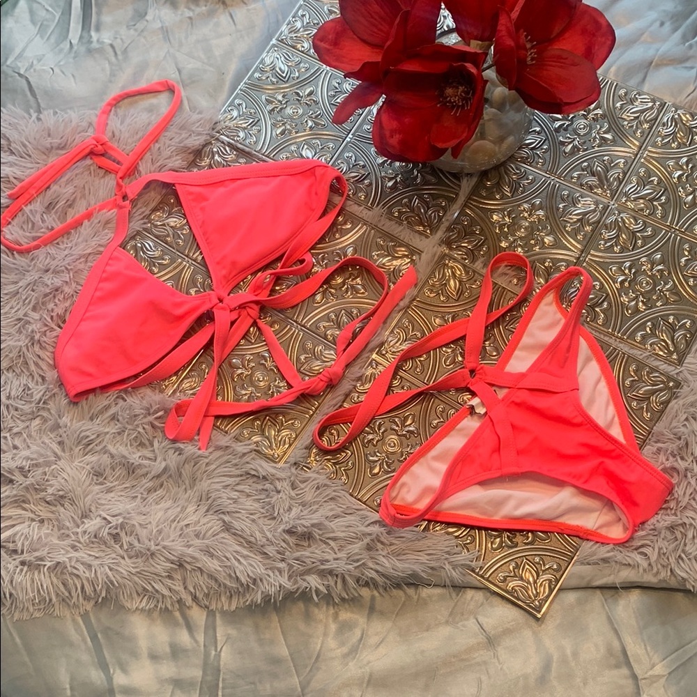 🌹BIKI • Super Strapoy Sexy Hot Vibrant Pink Bikini Set